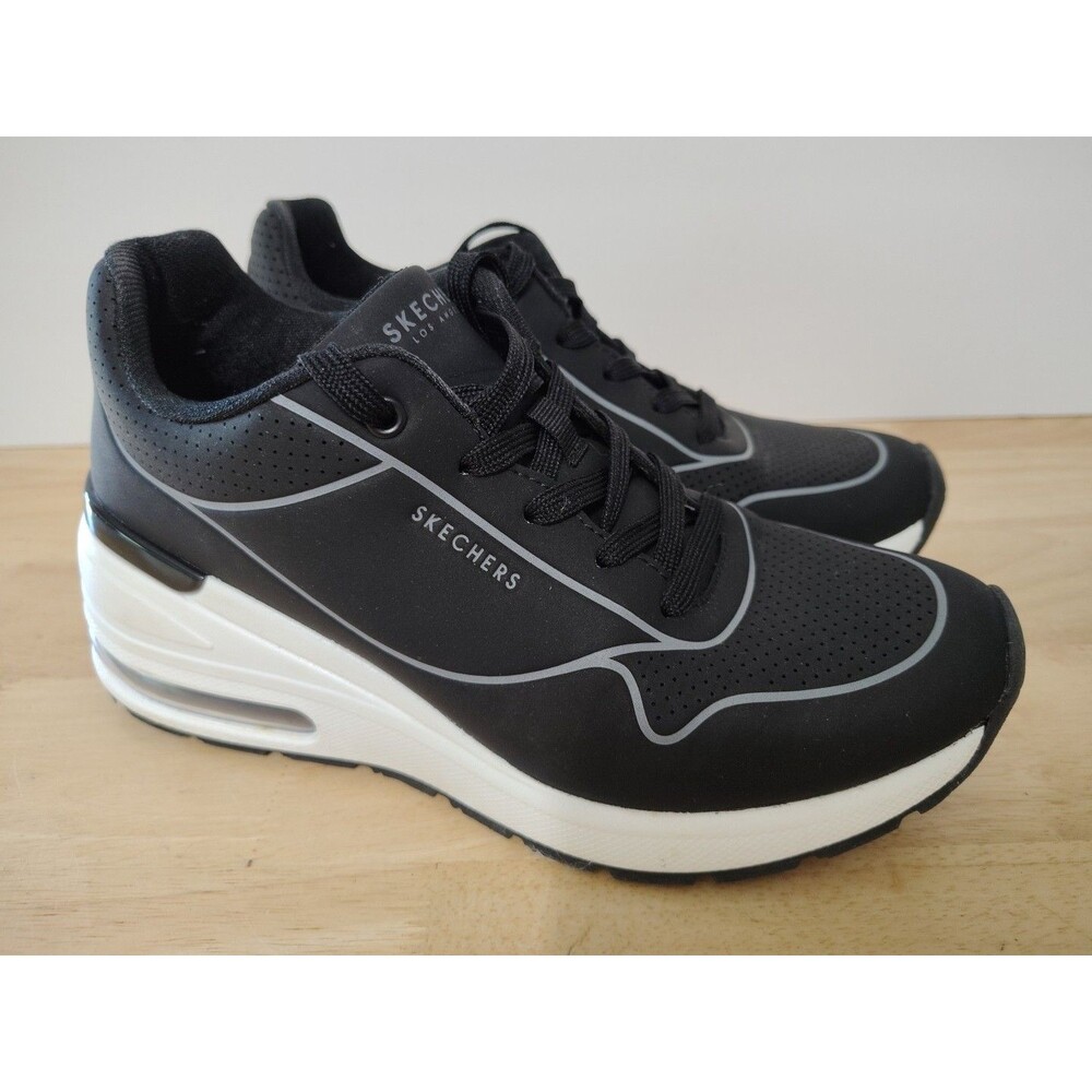 Skechers Women's Million Air Higher Lifted Sneakers, Black Size 8 US 38 EU 5 UK